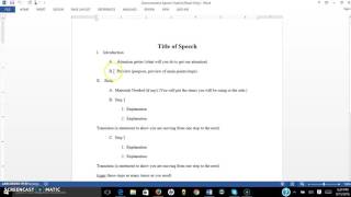 Demonstrative Speech Outline Overview [upl. by Nnayr634]