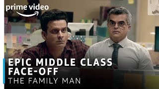 Manoj Bajpayee Vs Atul Khatri  Epic Middle class Faceoff  The Family Man  Amazon Prime Video [upl. by Modeerf]