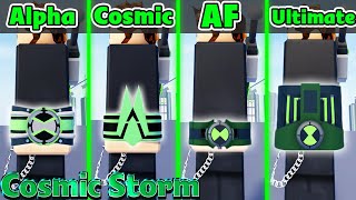 ALL OMNITRIX SKINS SHOWCASE  Ben 10 Cosmic Storm ROBLOX [upl. by Ydner]