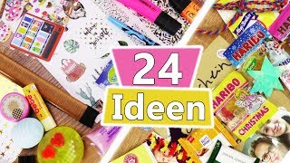 24 Adventskalender Ideen zum Befüllen 2017  DIY Basteln Material Süßigkeiten amp Kosmetik [upl. by Voccola34]