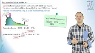 Procenten  procentuele afname berekenen  WiskundeAcademie [upl. by Rycca]