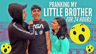 PRANKING MY LITTLE BROTHER FOR 24 HOURS  Rimorav Vlogs [upl. by Asiuol217]