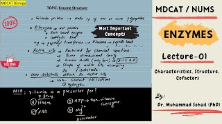 MDCAT  NUMS  Enzymes  Lecture01 [upl. by Yroc]