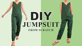 DIYJUMPSUIT from scratch  Jumpsuit month series  Ep 2 [upl. by Luap]