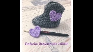 SUPER EINFACHE Babyschuhe häkeln [upl. by Anivlek]