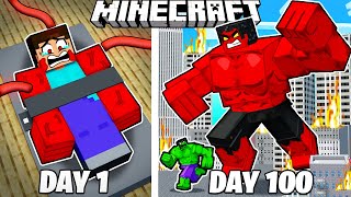 I Survived 100 Days as an EVIL HULK in Minecraft [upl. by Smoht342]