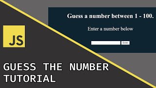 Number Guessing Game  Javascript Beginner Project Tutorial [upl. by Gav]