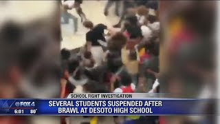 Several students suspended after all out brawl breaks out at DeSoto High School [upl. by Cully]