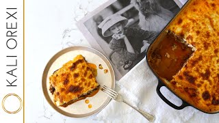 Sofia’s Moussaka  Greek Layered Bake with Beef Vegetables and Béchamel [upl. by Airdnoed]