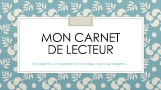 carnet de lecteur collège [upl. by Aihtyc]