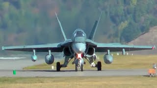 F18 Hornet Takeoff from Castlegar British Columbia CYCG [upl. by Jephum]