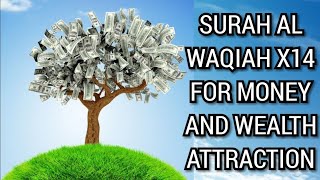 RUQYAH FOR RIZQ MONEY AND WEALTH ATTRACTION SURAH AL WAQIAH X14 FOR MONEY AND WEALTH ATTRACTION [upl. by Emya374]