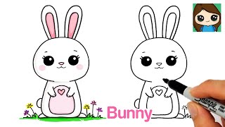 How to Draw a Bunny Easy 🌸🐰 Spring [upl. by Ogawa]