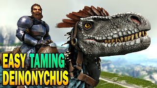 Ark HOW TO TAME DEINONYCHUS Easy Egg Locations Ark Survival Evolved Valguero DLC [upl. by Alyat]