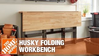 Husky Folding Workbench  Garage Storage Ideas [upl. by Darian]