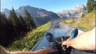 Mountain coaster Rodelbahn OESCHINENSEE KANDERSTEG [upl. by Ennaharas424]