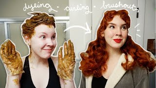 My ENTIRE Hair Routine dyeing curling brushout [upl. by Cresa694]