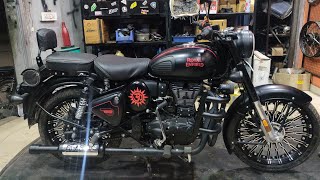 Royal Enfield Modifications  classic350 BS6 Modified  Stealth black  Bullet Tower sikar [upl. by Aehsan]