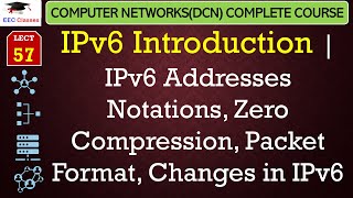 L57 IPv6 Introduction  IPv6 Addresses Notations Zero Compression Packet Format Changes in IPv6 [upl. by Nart]