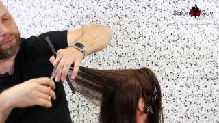 Haircut Tutorial  How to Cut Layers  TheSalonGuy [upl. by Hughmanick132]