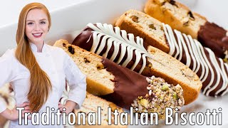 EASY Traditional Italian Biscotti Recipe  Coated in Chocolate [upl. by O'Doneven]