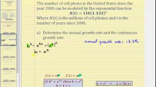 Comparing Forms of Exponential Functions y  abx and y  aekx [upl. by Ecienal]