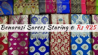 Banarasi Sarees Starting  Rs 425  Burra Bazar  Kolkata [upl. by Latreshia]