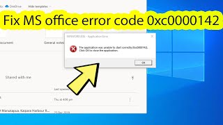 The application was unable to start correctly 0xc0000142 microsoft office [upl. by Hahseram]