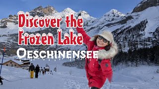 What to do in Oeschinensee  Winter Time  Frozen Lake  SWITZERLAND [upl. by Tengdin]