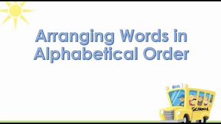 Arranging Words in Alphabetical Order [upl. by Laira]