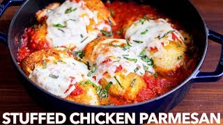 Stuffed Chicken Parmesan Recipe with Gluten Free Option [upl. by Eylrahc]