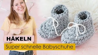 Super schnelle Babyschuhe häkeln [upl. by Sinnaiy289]