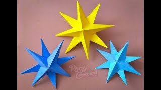 Cómo hacer Estrellas 3D  Origami Paper Star DIY  Navidad 2019 [upl. by Bridgid828]