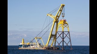 Transport and installation turbine foundations Wikinger offshore wind farm [upl. by Wildee]