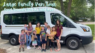 Large Family Van Tour  Ford Transit 350 XL Tour 15 Passenger [upl. by Euqinu]