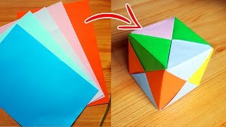 Cubo de papel  Origami Papiroflexia y 3D [upl. by Octavia316]