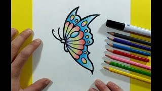 Como dibujar una mariposa paso a paso 17  How to draw a butterfly 17 [upl. by Amorete]