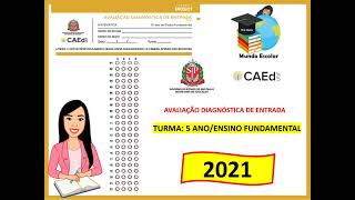 5º ano  ADE AVALIAÇÃO DIAGNÓSTICA DE ENTRADA  MATEMÁTICA  Anos Iniciais 2021 MODELO M0501 [upl. by Hobie]