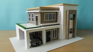 DIY Simple Miniature House  Modern House Model [upl. by Anirda113]