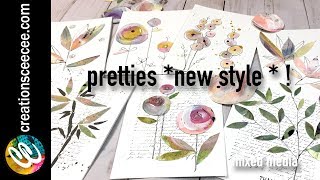 recycling watercolor paintings  more pretties new style [upl. by Segal324]