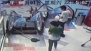 Mall workers leg amputated in escalator accident [upl. by Etnuahs]