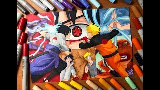 Speed Drawing  Narutos Rasengan VS Sasukes Chidori Naruto Shippuden HD [upl. by Inalaek372]