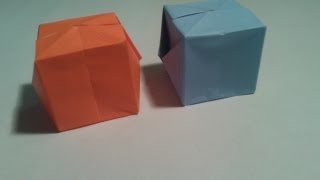 Origami  How to make a easy origami cube 3D [upl. by Syman]