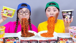 Spicy Food Fire Noodle Mukbang DONA [upl. by Ronacin709]