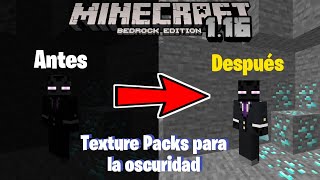 🔵 Texture Packs Para la Oscuridad 👀 Minecraft Bedrock 116 ⛏️ [upl. by Heinrike]