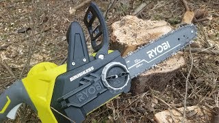 Ryobi One 18V Brushless Cordless 12quot Chainsaw Review [upl. by Amiaj]