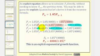 Exponential Growth Recursive and Explicit Equations Part 1 [upl. by Oirotciv]