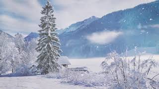 Christmas winter wonderland background video with relaxing music Smart TV background [upl. by Lierbag]