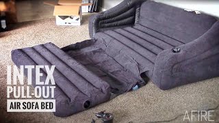 Intex Inflatable Couch with Pullout Bed  Full Review [upl. by Atilrac]