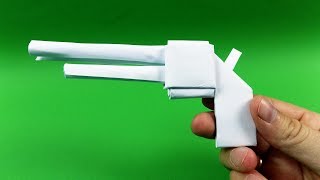 How to Make Easy Paper Origami Gun Pistol Tutorial [upl. by Anyzratak]